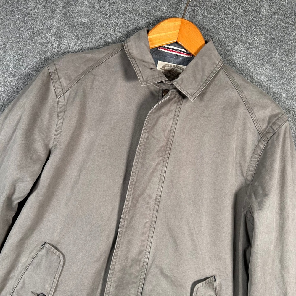 White Stuff Harrington Jacket Laundered Classics Mens S Taupe Grey Cotton Twill - Picture 3 of 16